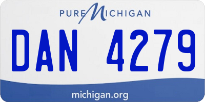 MI license plate DAN4279