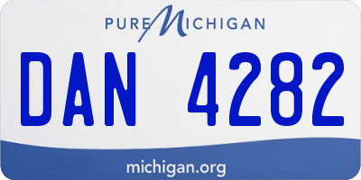 MI license plate DAN4282