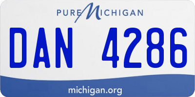 MI license plate DAN4286