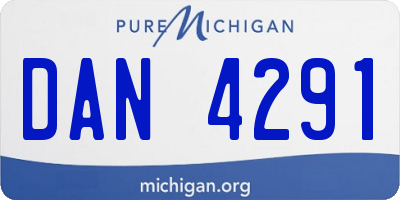 MI license plate DAN4291
