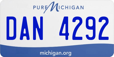 MI license plate DAN4292