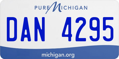 MI license plate DAN4295