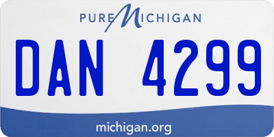 MI license plate DAN4299