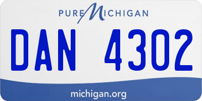 MI license plate DAN4302