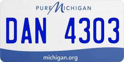 MI license plate DAN4303