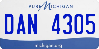 MI license plate DAN4305