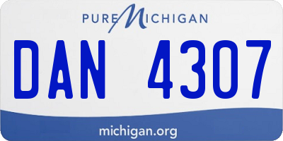 MI license plate DAN4307