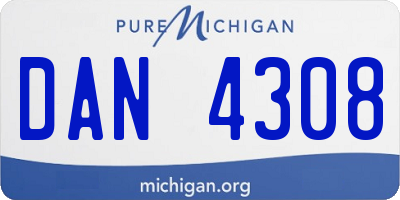 MI license plate DAN4308
