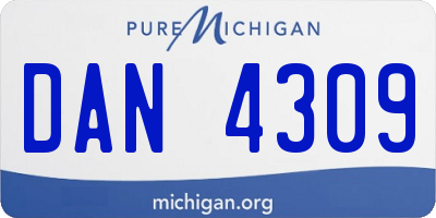 MI license plate DAN4309