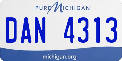 MI license plate DAN4313