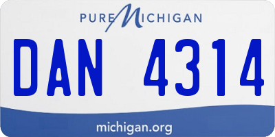 MI license plate DAN4314