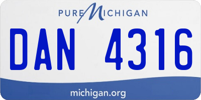 MI license plate DAN4316
