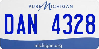 MI license plate DAN4328