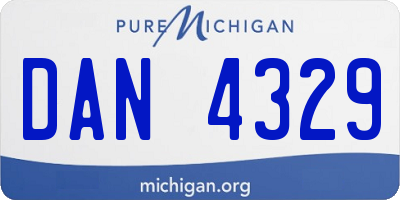 MI license plate DAN4329