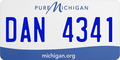 MI license plate DAN4341