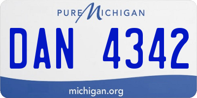 MI license plate DAN4342