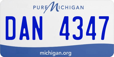 MI license plate DAN4347