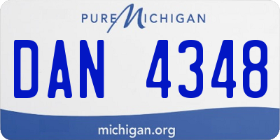MI license plate DAN4348