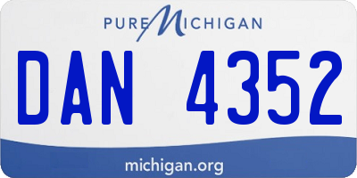 MI license plate DAN4352