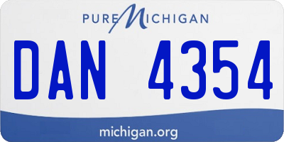 MI license plate DAN4354