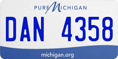 MI license plate DAN4358