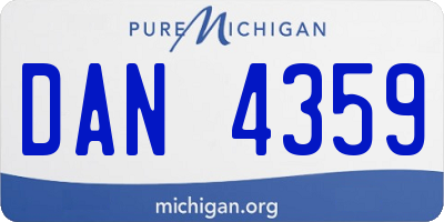 MI license plate DAN4359