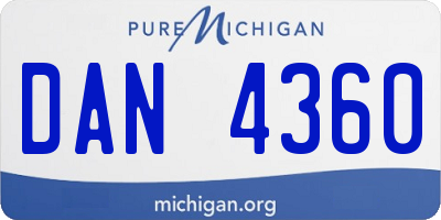 MI license plate DAN4360