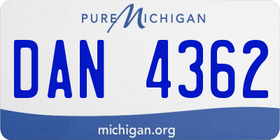 MI license plate DAN4362