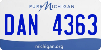 MI license plate DAN4363
