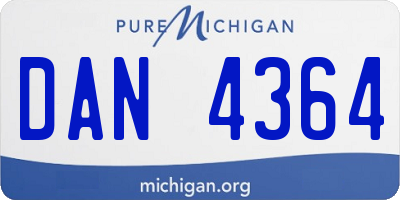 MI license plate DAN4364
