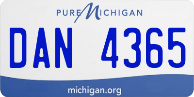 MI license plate DAN4365