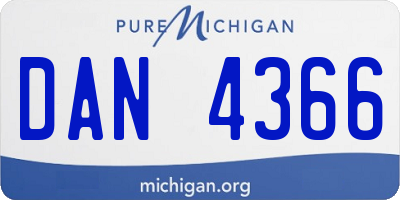 MI license plate DAN4366