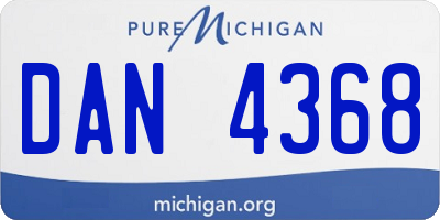 MI license plate DAN4368