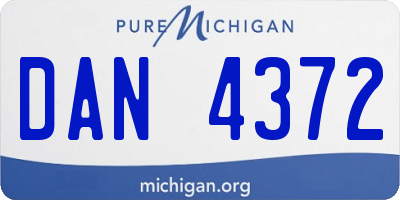 MI license plate DAN4372