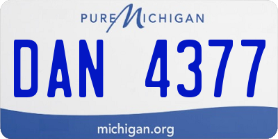 MI license plate DAN4377
