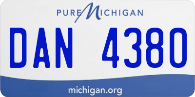 MI license plate DAN4380