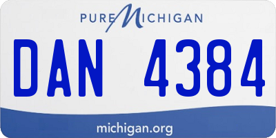 MI license plate DAN4384