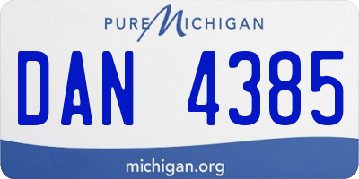 MI license plate DAN4385