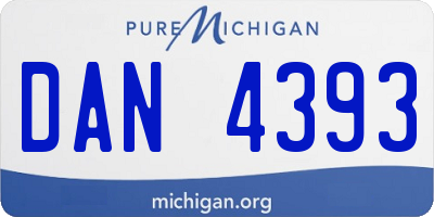 MI license plate DAN4393