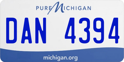MI license plate DAN4394