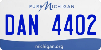 MI license plate DAN4402