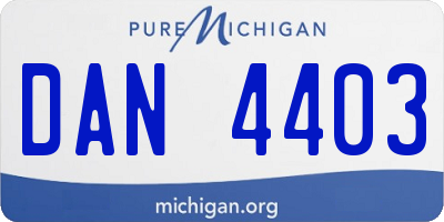 MI license plate DAN4403