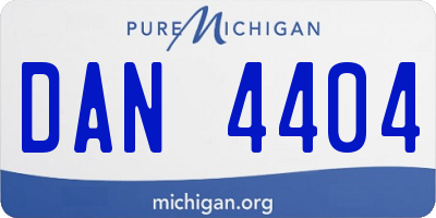 MI license plate DAN4404