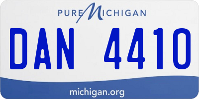 MI license plate DAN4410