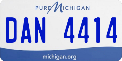 MI license plate DAN4414