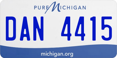 MI license plate DAN4415