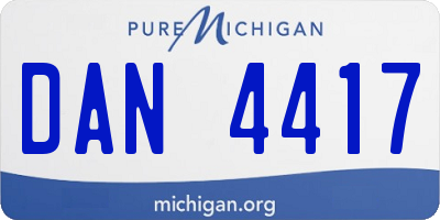 MI license plate DAN4417