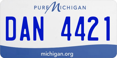 MI license plate DAN4421