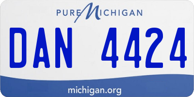 MI license plate DAN4424