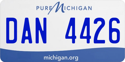 MI license plate DAN4426